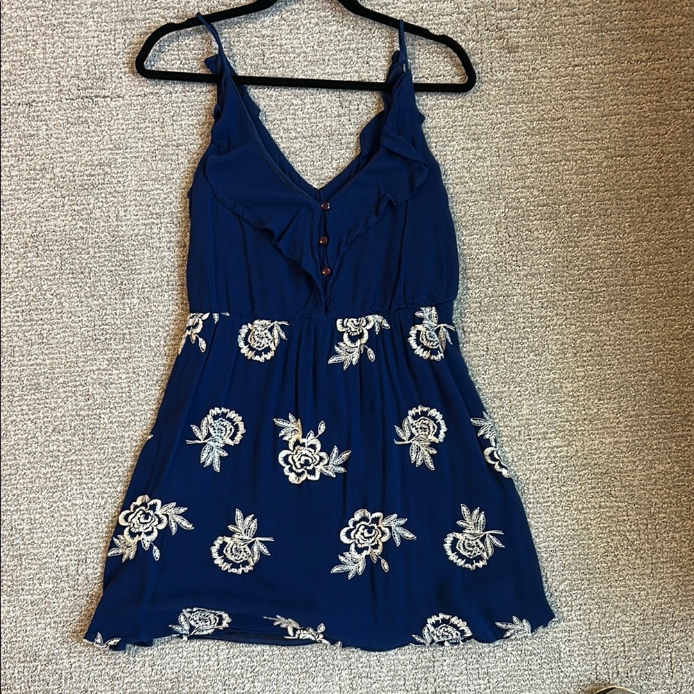 Navy Blue Floral Dress